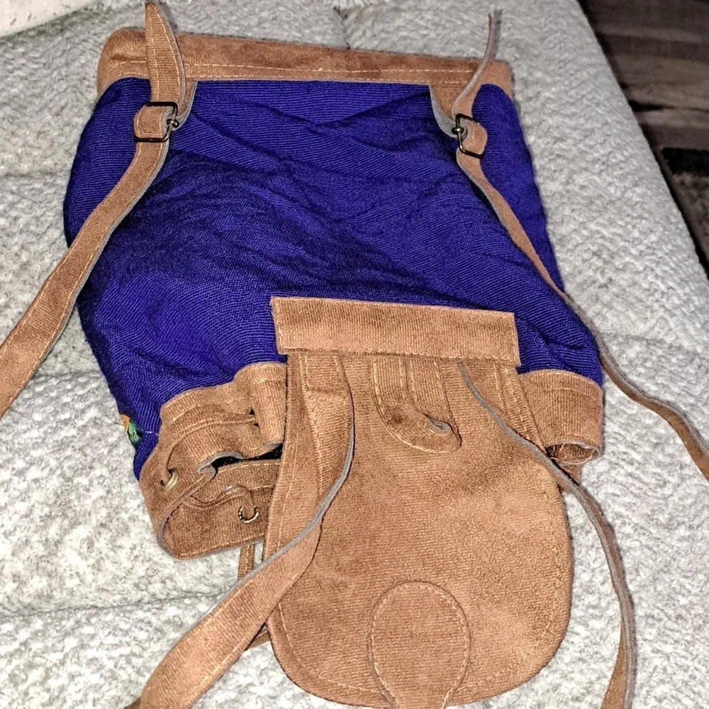 Handmade Guatemalan Canvas Embroidered Sunflower Backpack
